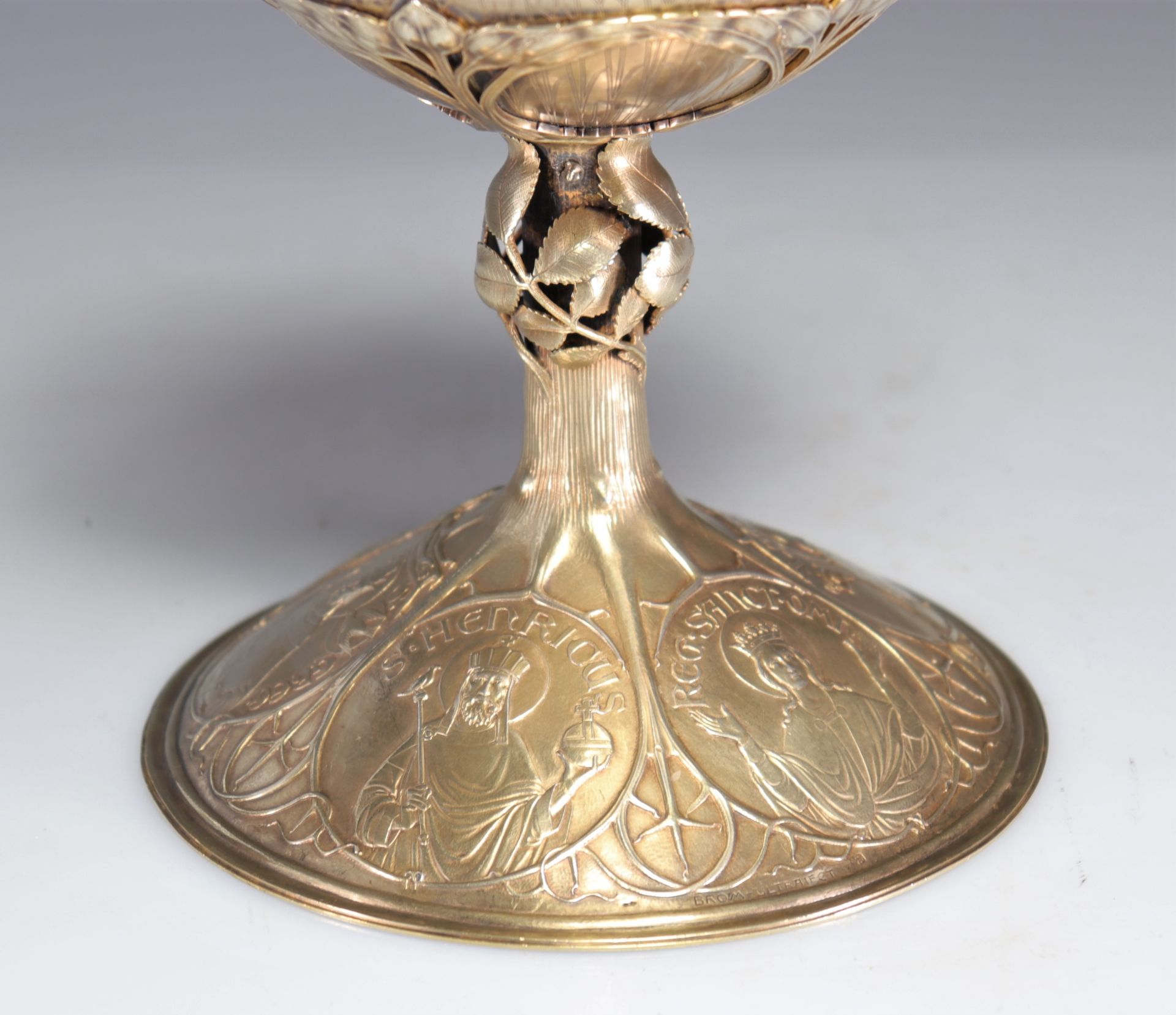 Sumptuous Art Nouveau chalice in sterling silver G-B Brom Utrecht - Bild 3 aus 10