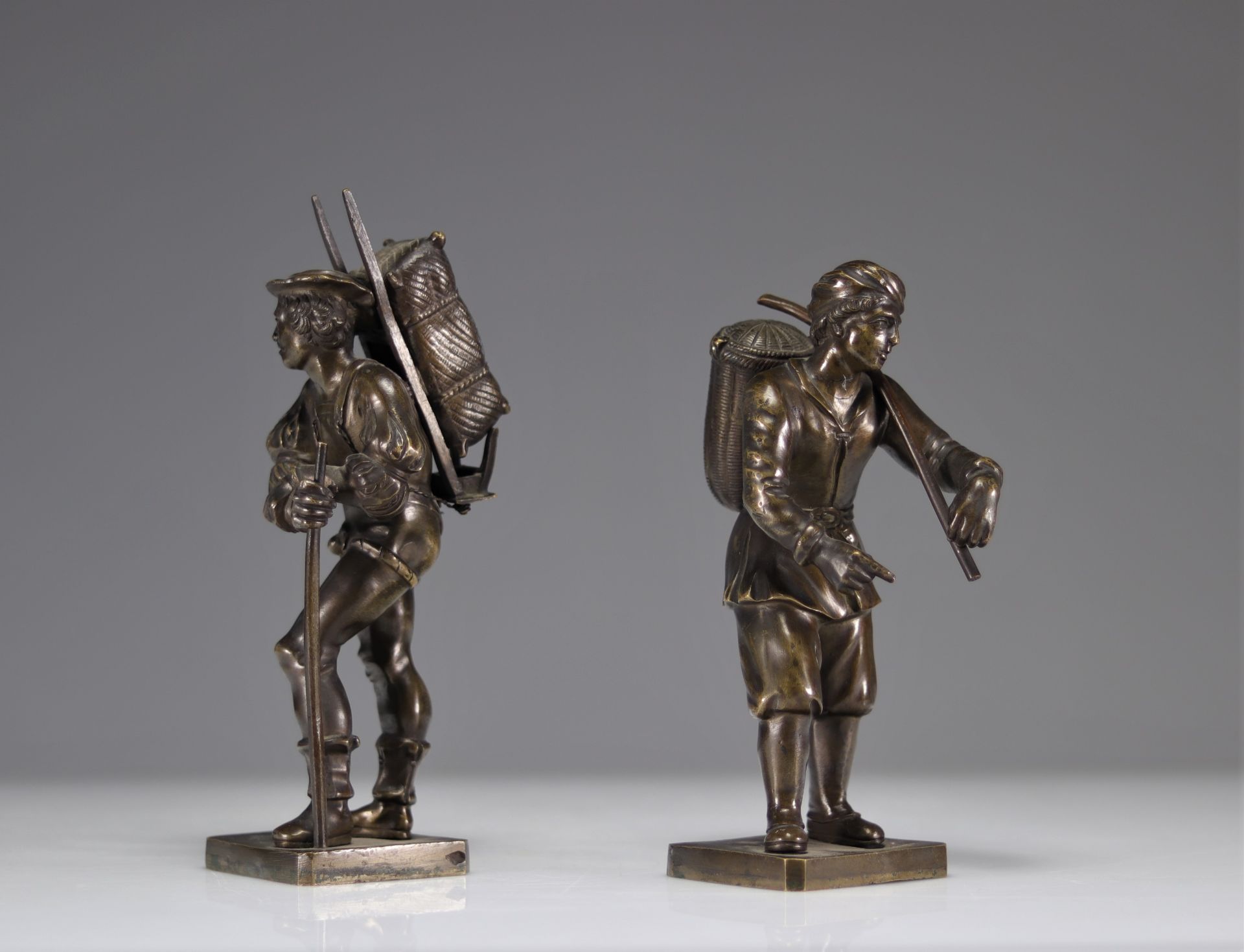 Bronzes (2) pair of late 18th century Italian work characters - Image 4 of 5