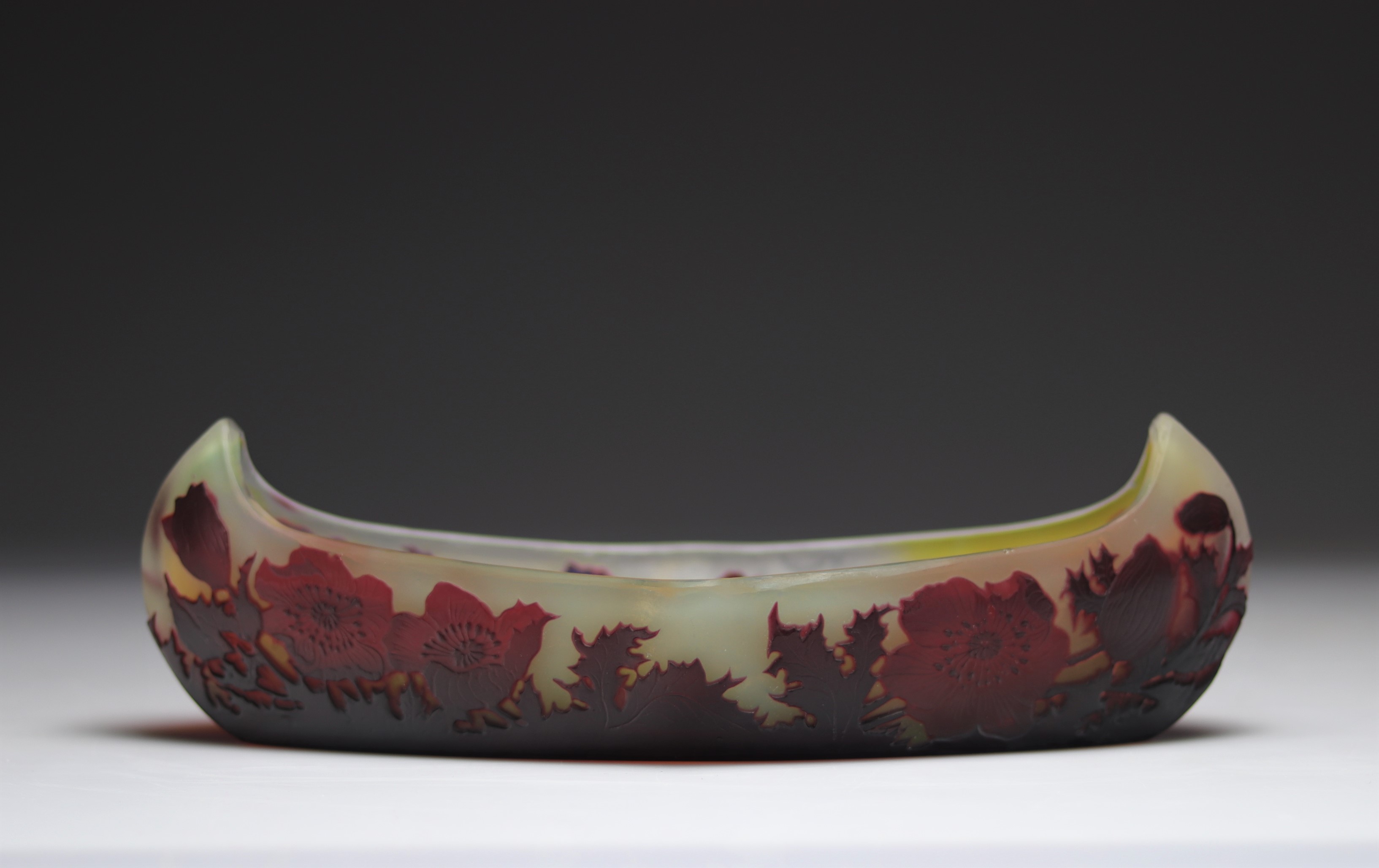 Emile Galle canoe-shaped planter with floral decoration - Image 3 of 4