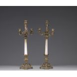 19th century pair of bronze candelabra