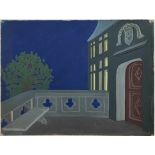 Felix Labisse. "Palace terrace at night". Project for sets for a play. Gouache on paper.