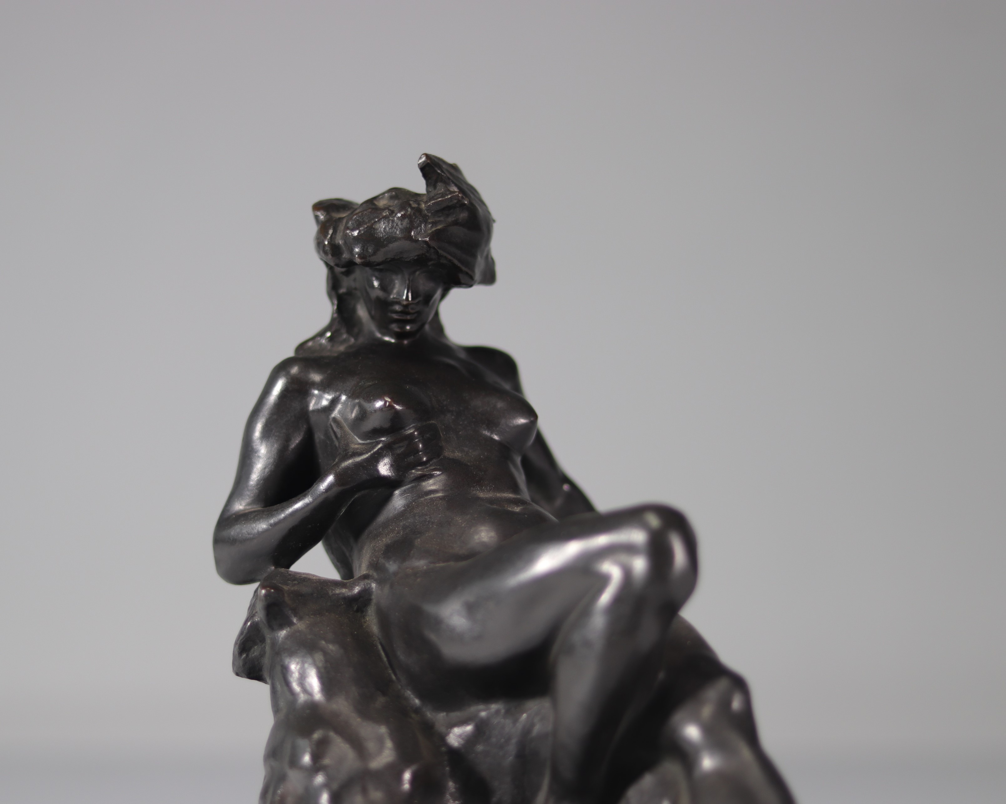 Auguste PUTTEMANS (1866-1922) Bronze "nude reclining with the panther" - Image 6 of 6