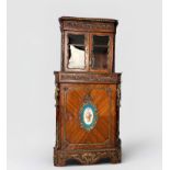 Showcase in bronze rosewood and plate in Sevres