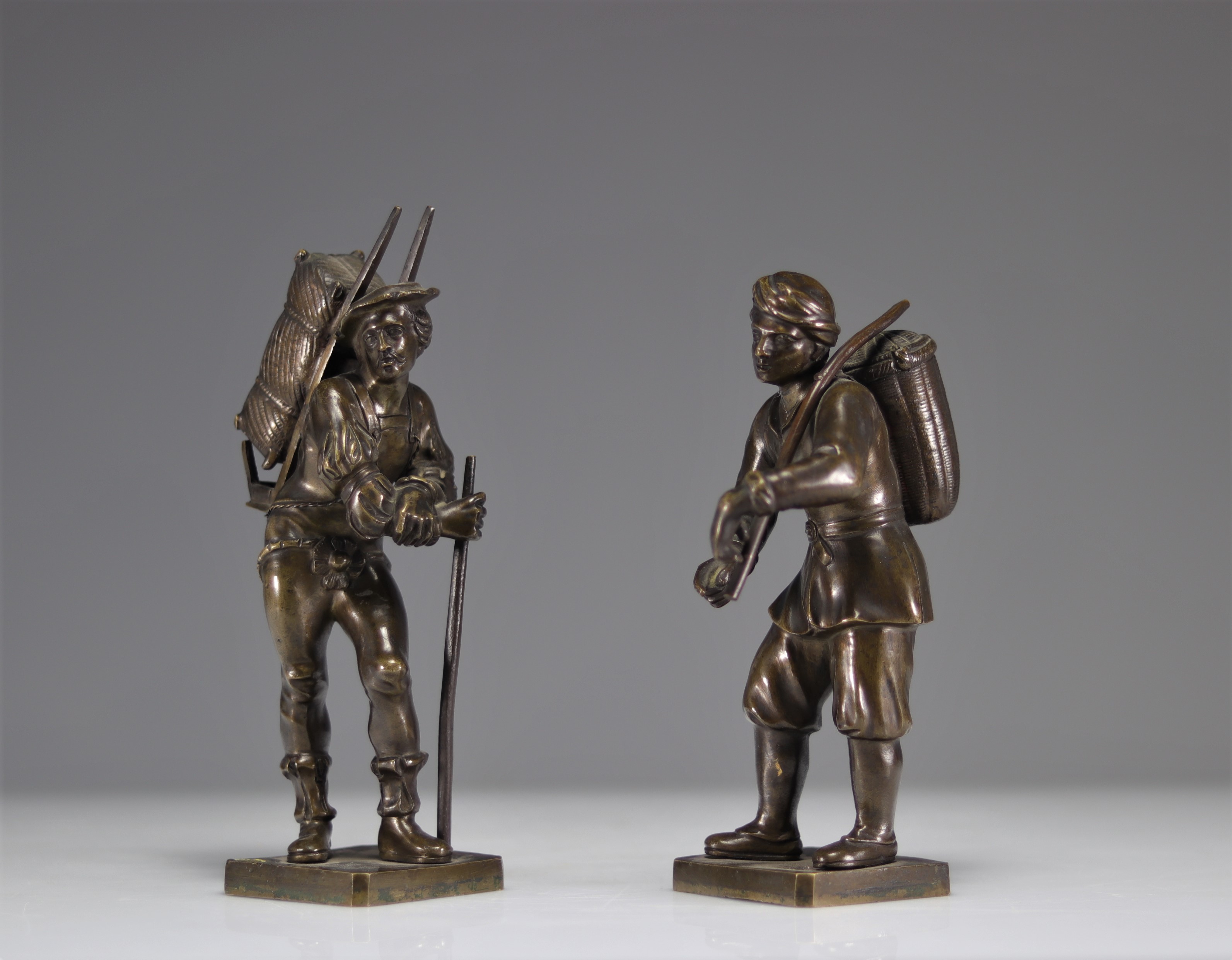 Bronzes (2) pair of late 18th century Italian work characters - Image 3 of 5