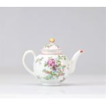 Porcelain teapot decorated with flowers 18th