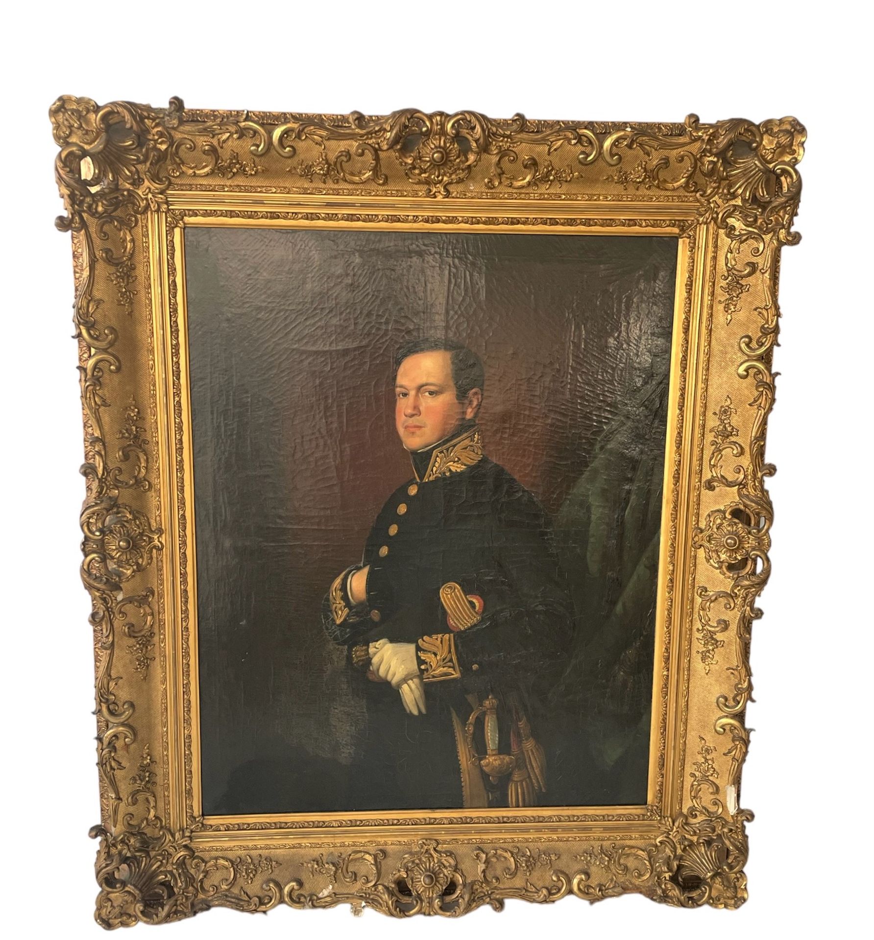 Very imposing painting of a 19th century officer - Bild 2 aus 2