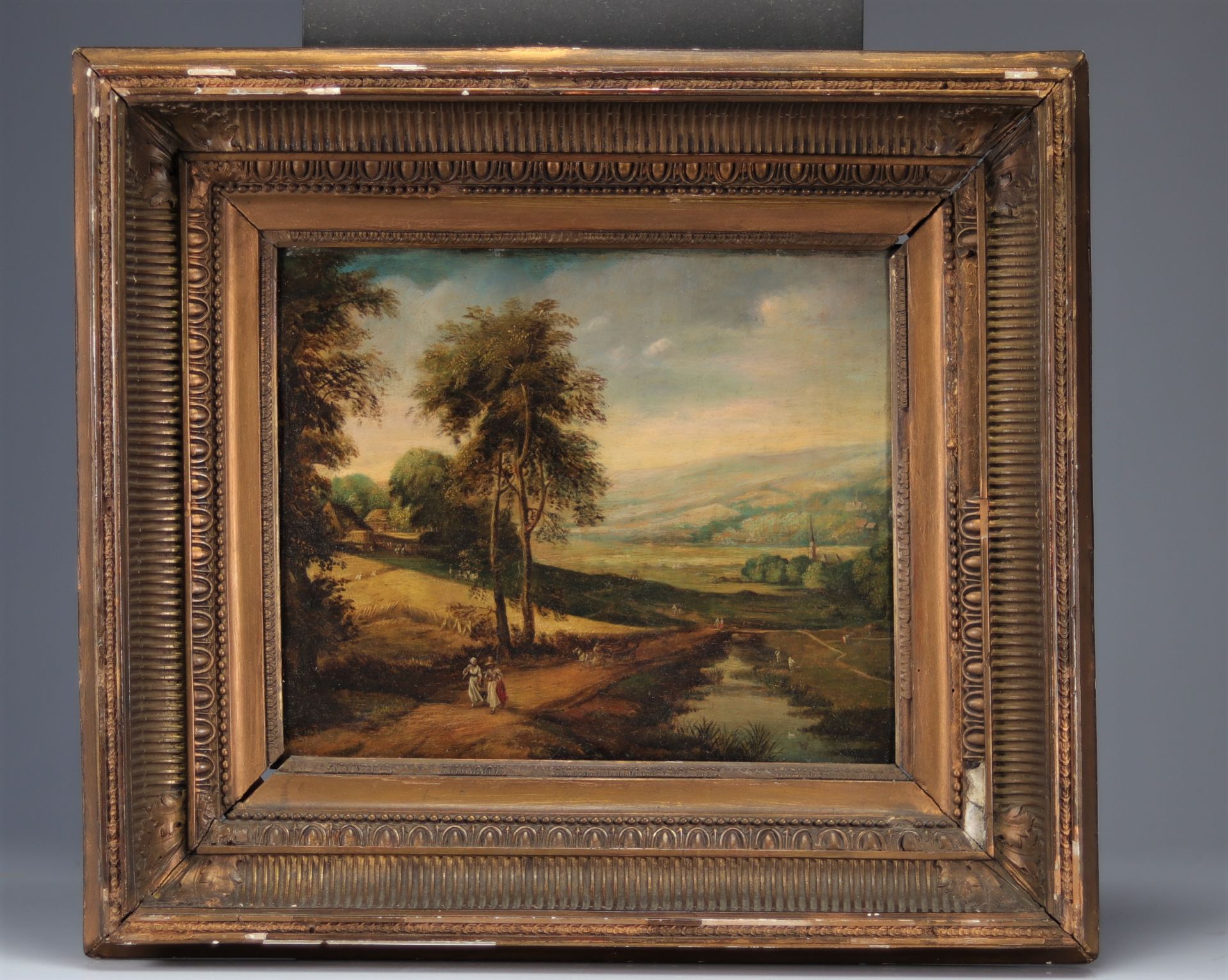 Oil on copper 17th century "country scene"