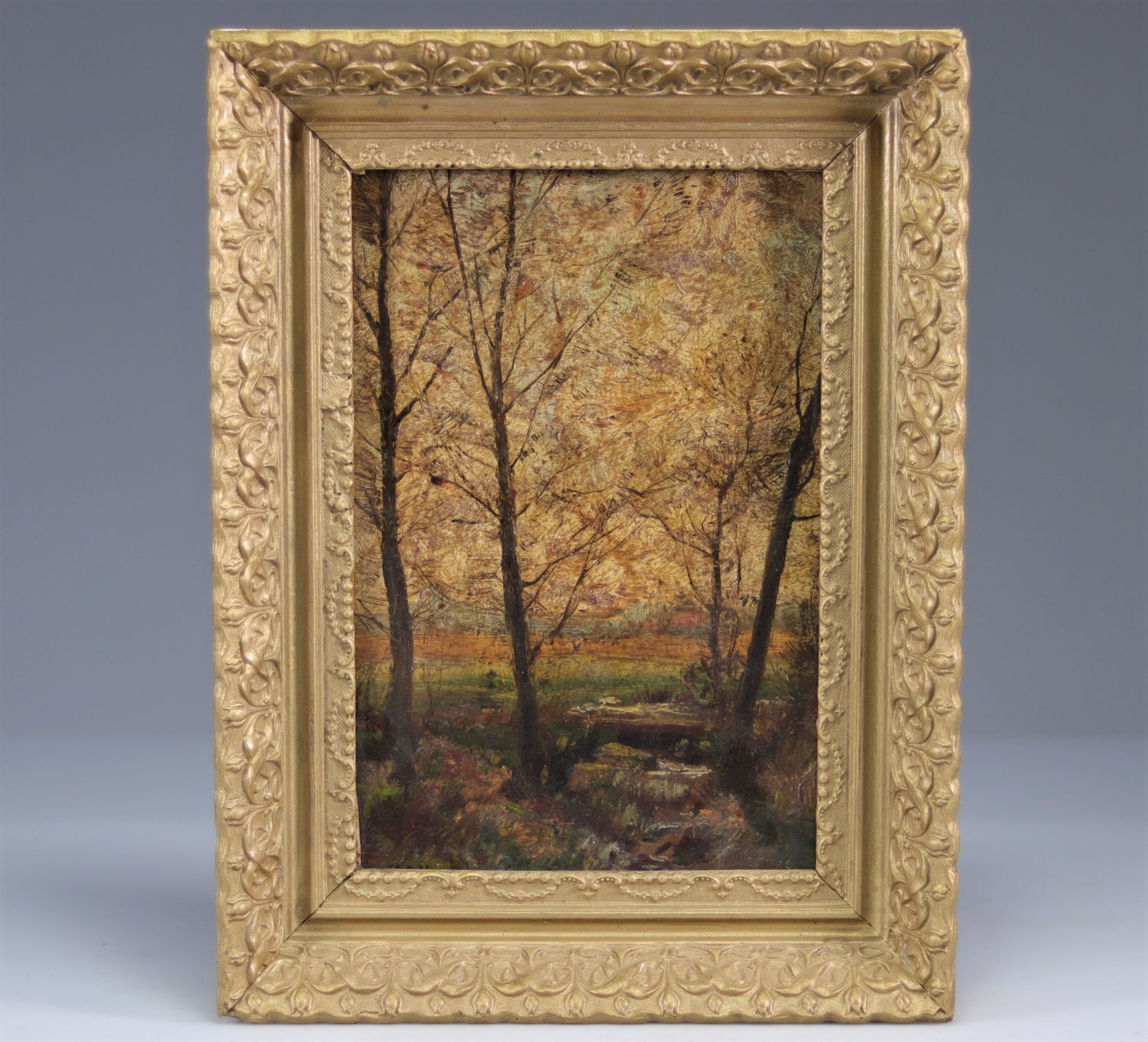 H.C. HEMPEL (1848-1921) Painting on panel "view of undergrowth"