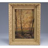 H.C. HEMPEL (1848-1921) Painting on panel "view of undergrowth"