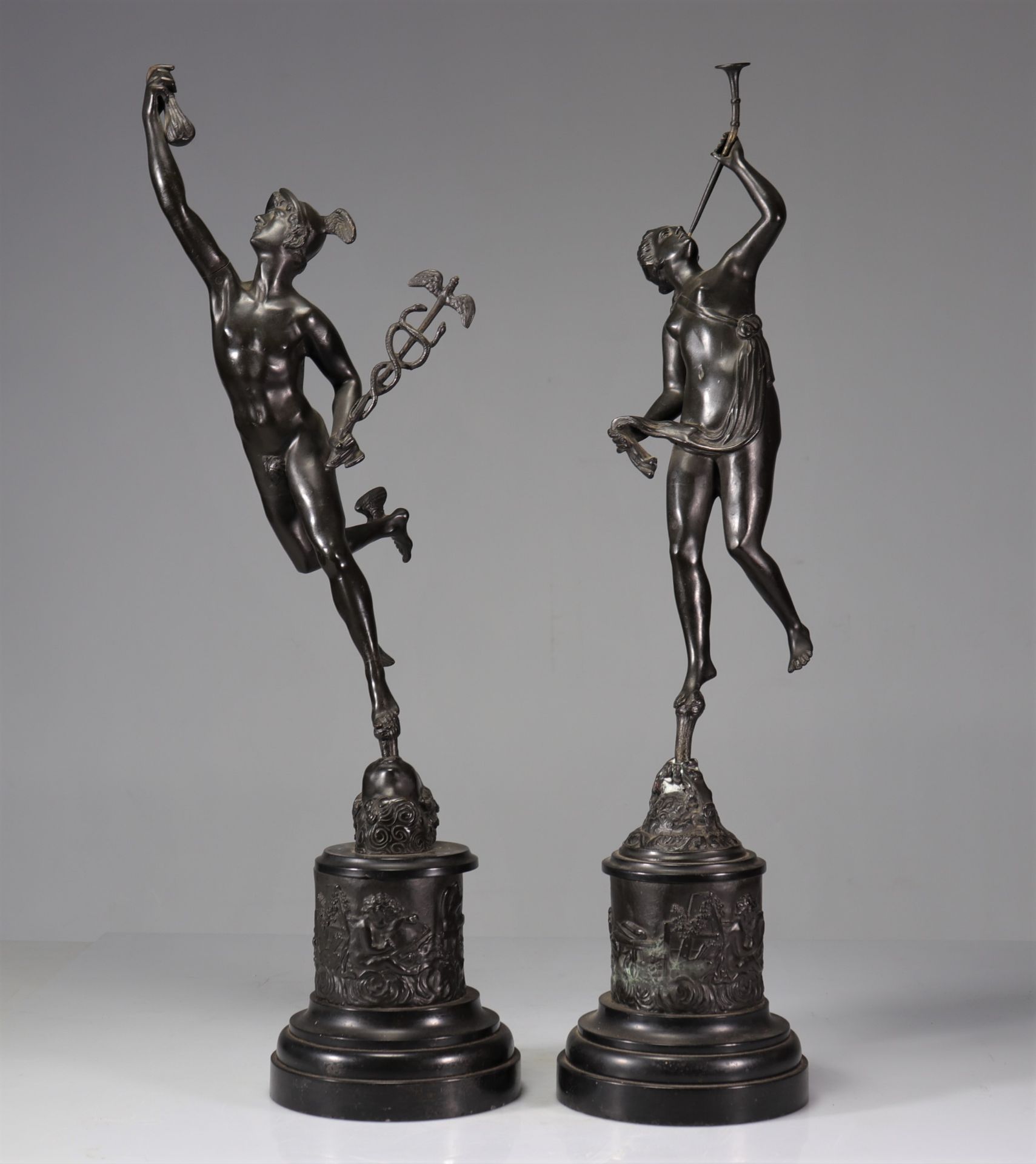 Pair of antique bronzes with dark patina Italian work - Bild 3 aus 7