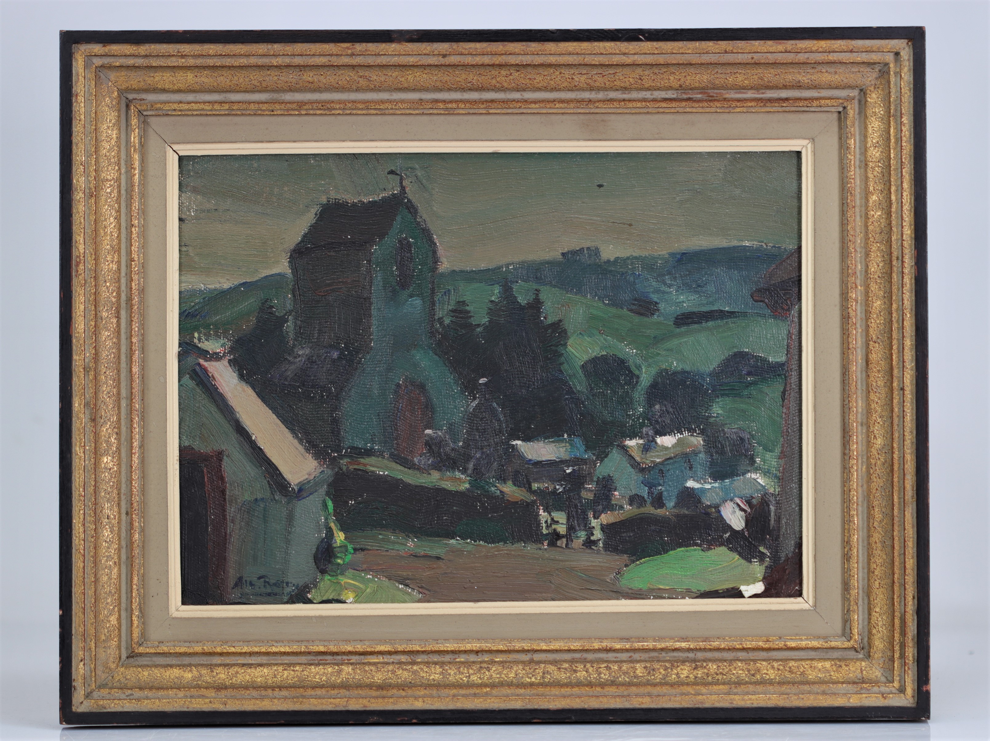 Albert RATY (1889-1970) Oil on canvas "church view" - Bild 2 aus 2