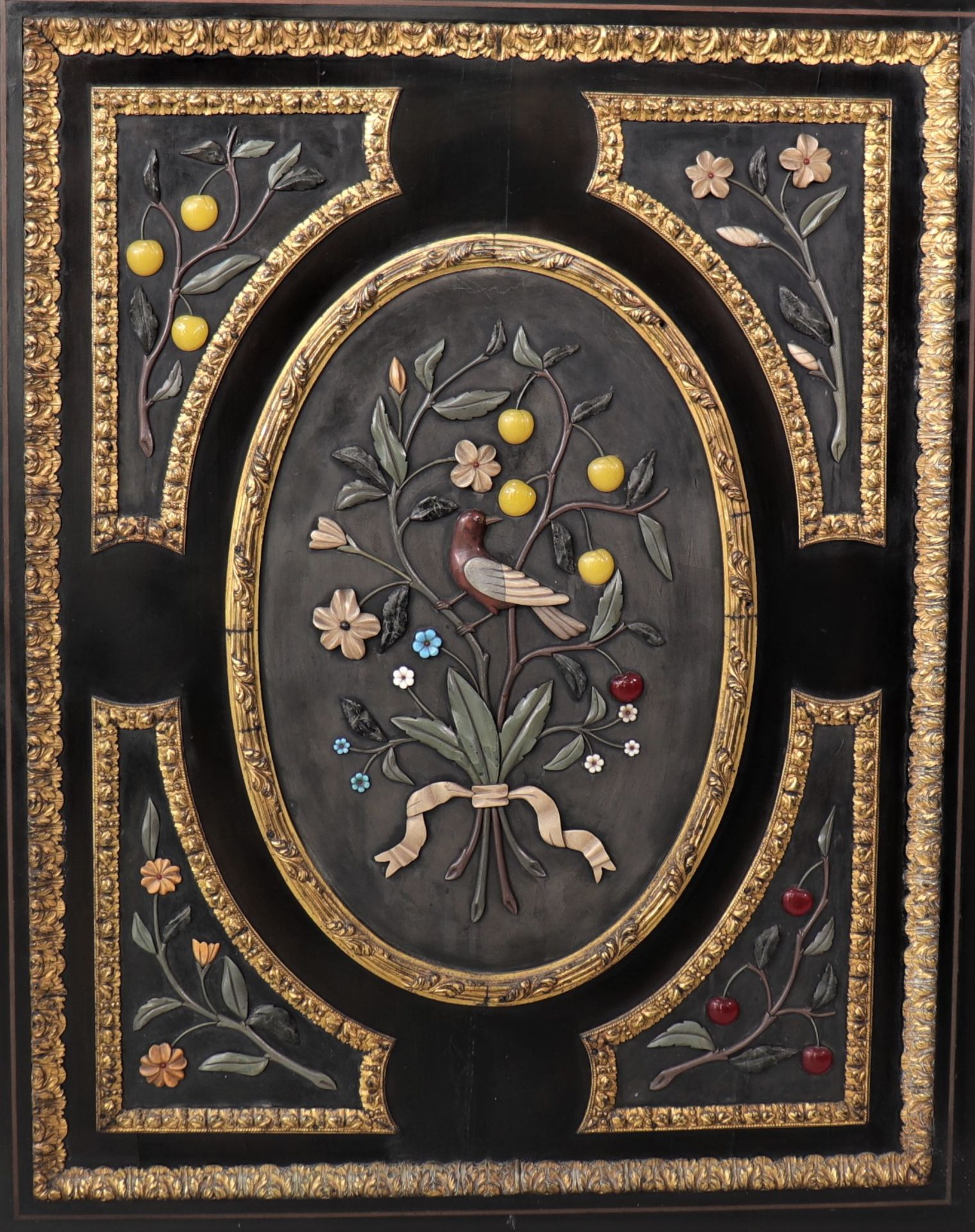 Napoleon III furniture inlaid with hard stones 19th century - Bild 2 aus 3