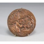 Erotic decorative plate in bronze 19th century