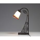 Articulated desk lamp signed "For Francois Carion" Bobeche Loti Nancy