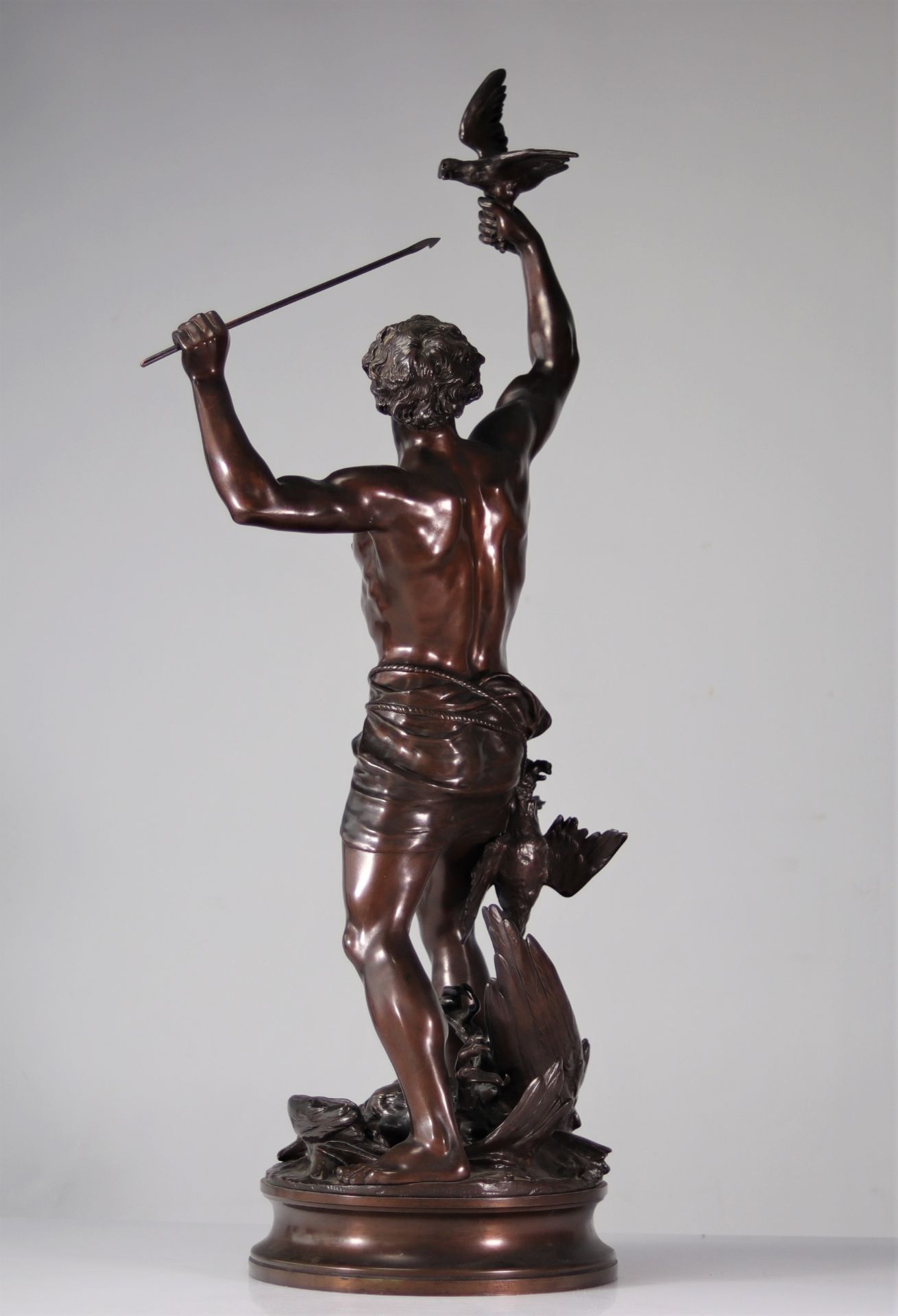 Adrien Etienne GAUDEZ (1845-1902) Large bronze "the eagle hunter" - Bild 4 aus 8