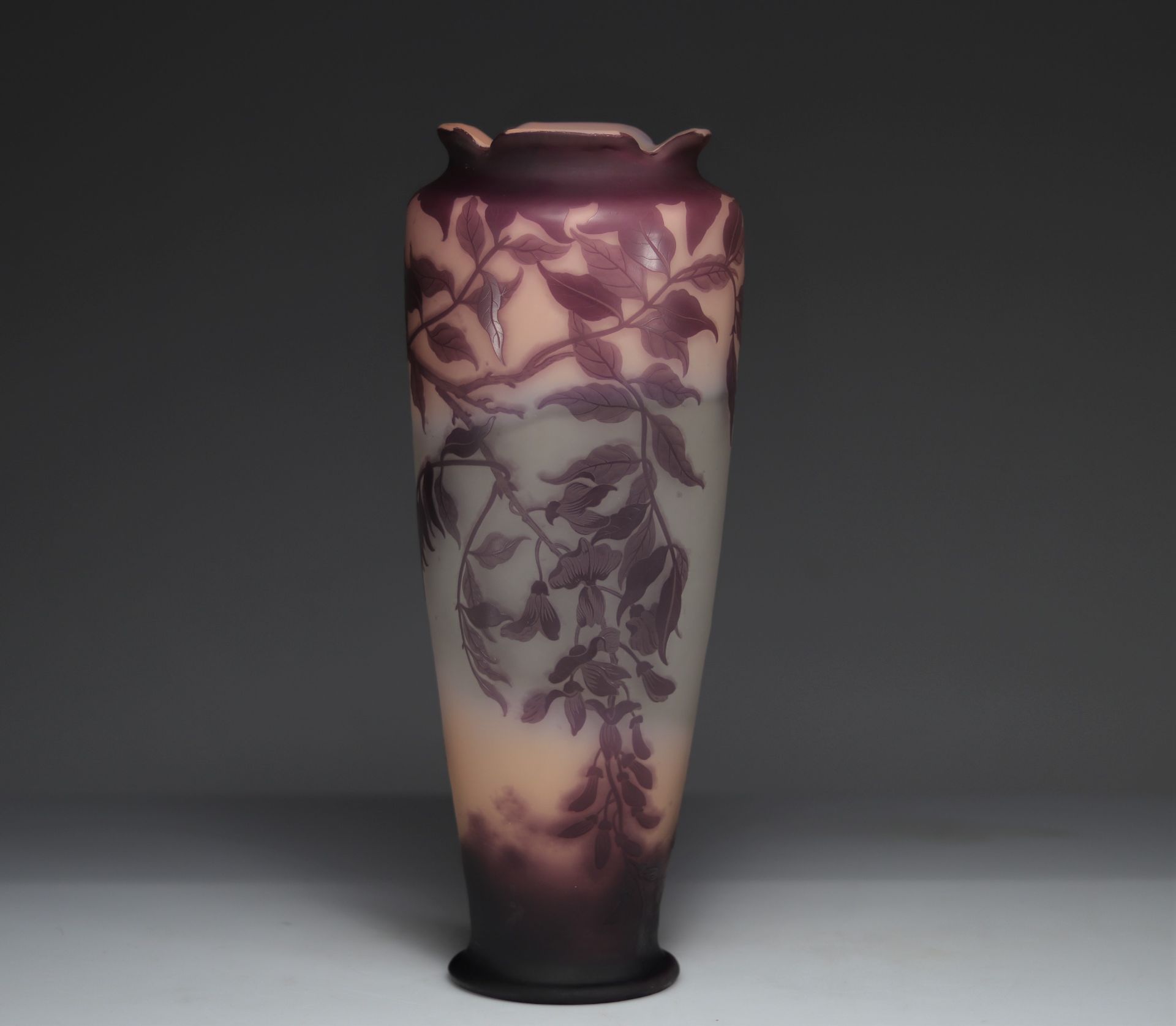 Emile Galle Large vase with wisteria