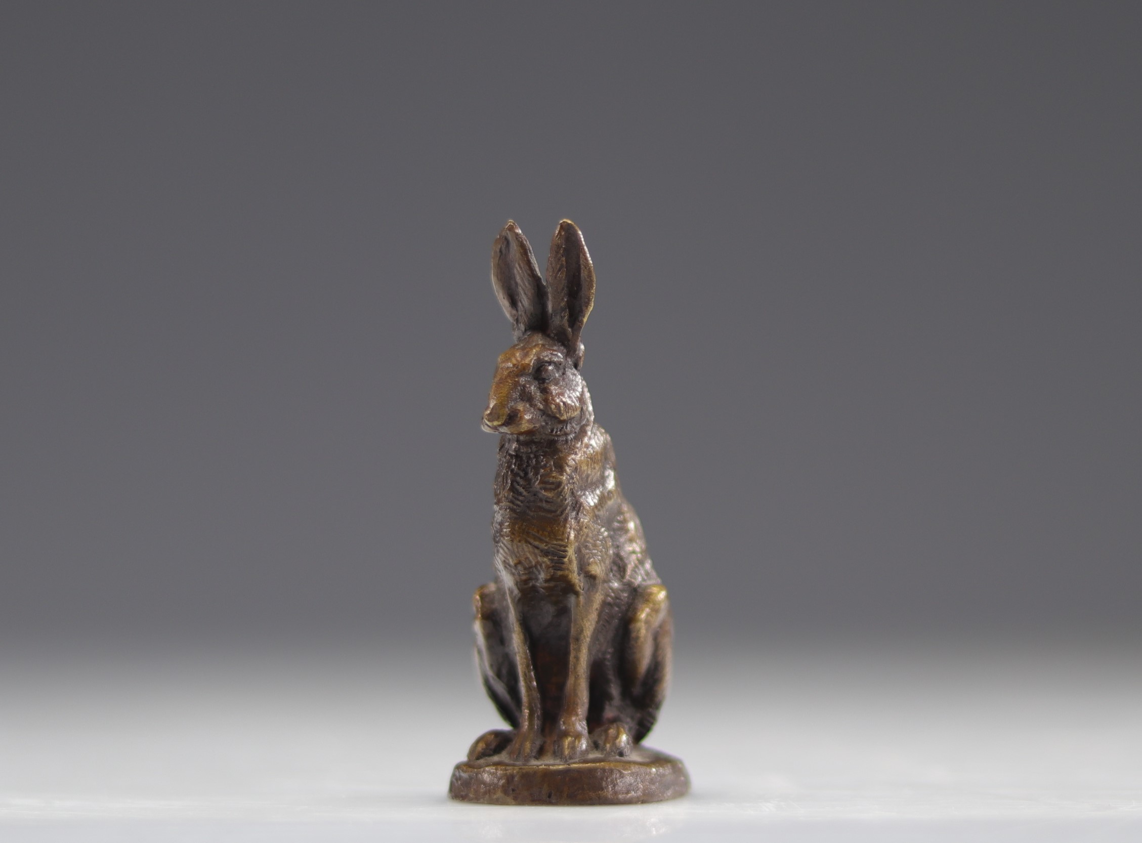 Antoine-Louis BARYE (1796-1875) Hare in bronze