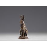 Antoine-Louis BARYE (1796-1875) Hare in bronze