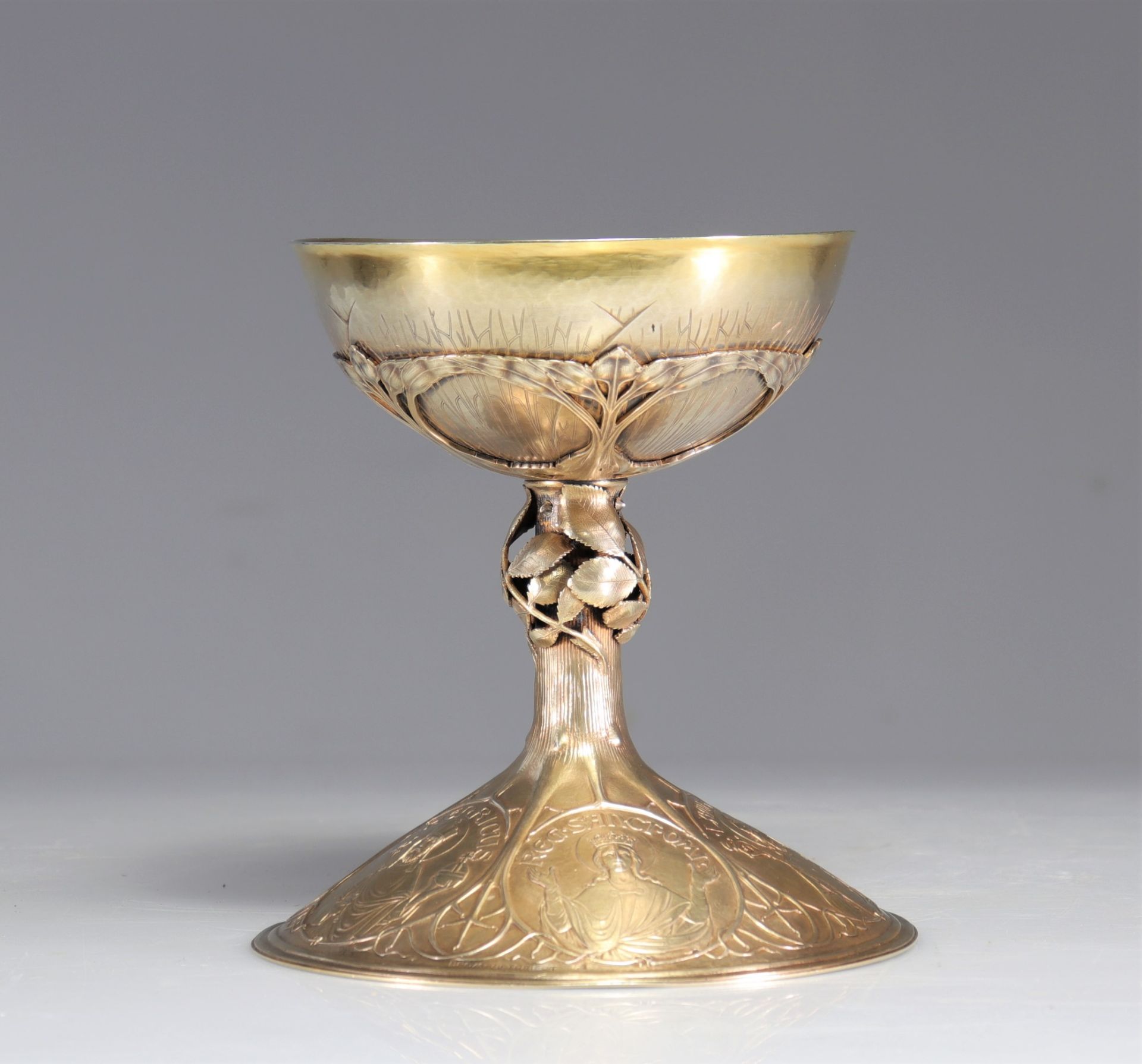 Sumptuous Art Nouveau chalice in sterling silver G-B Brom Utrecht - Bild 2 aus 10