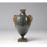 Porphyry vase mounted in bronze with goat's head