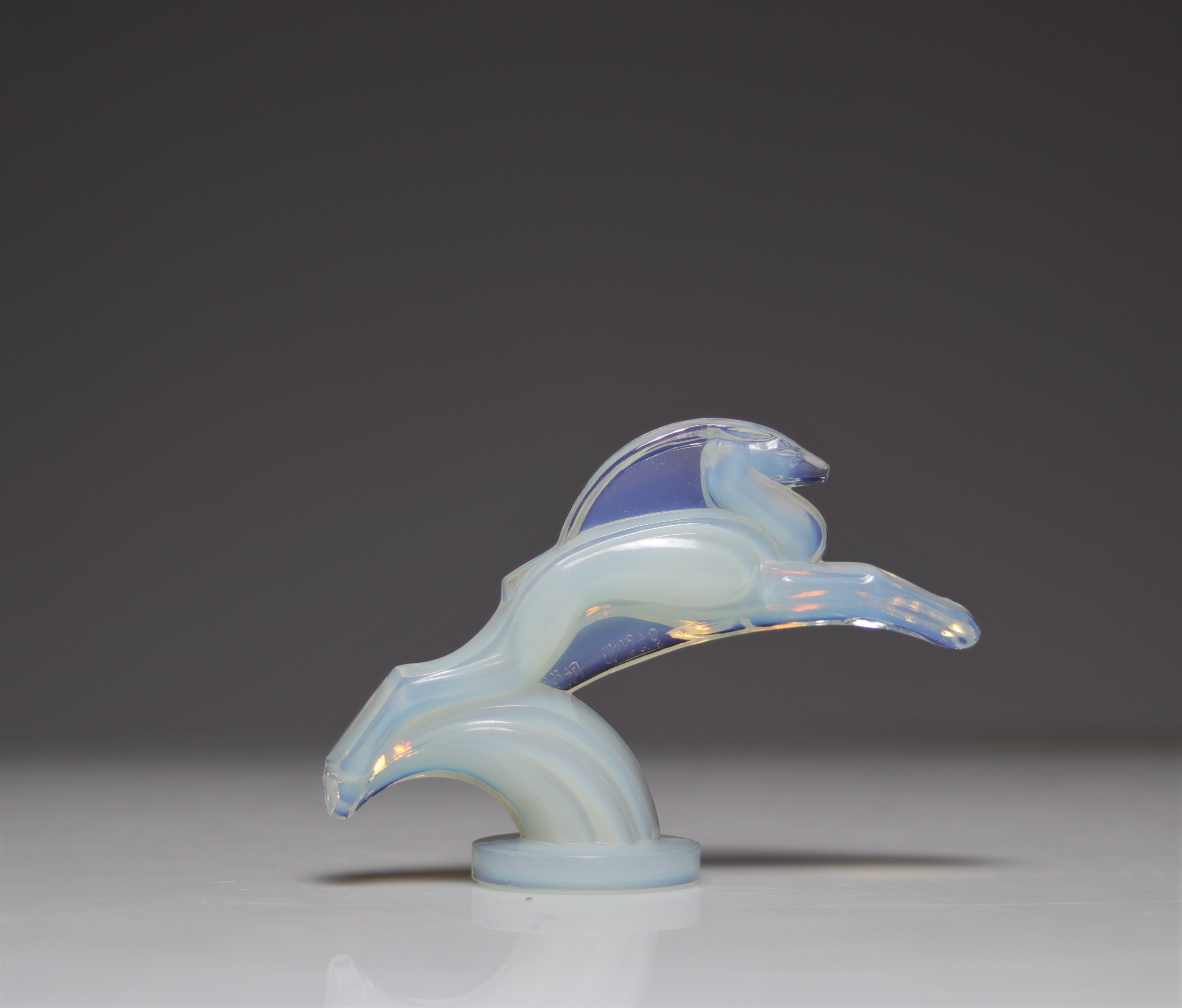 Sabino leaping gazelle in opalescent glass