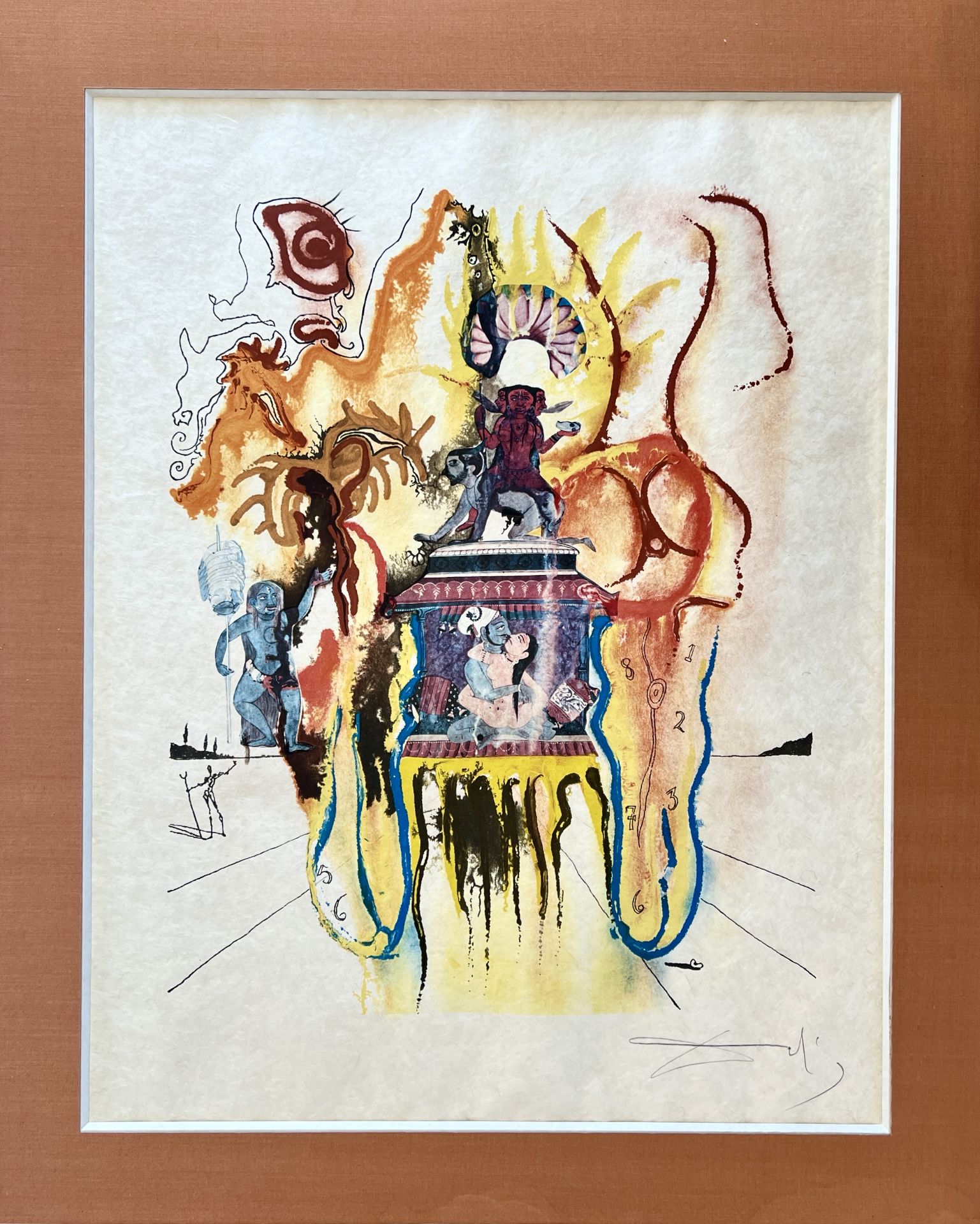 Salvador Dali. Mystical Dream (Indian). Color lithograph. Signed "Dali"