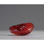 Dale Chihuly (Tacoma 1941) Blown glass vase with red background