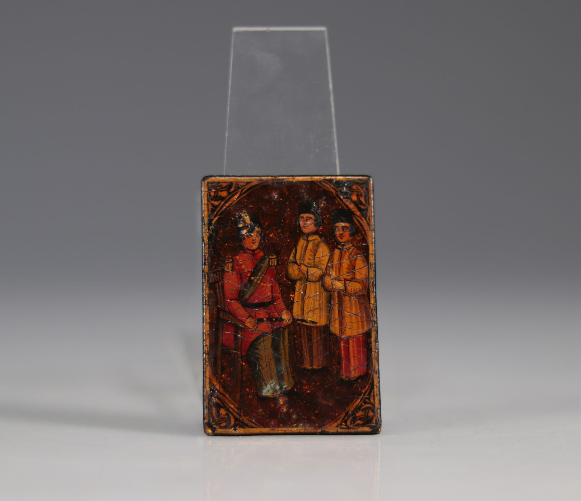 Lot of 29 19th century Kadjar playing cards in polychrome lacquer with various decorations - Bild 9 aus 10