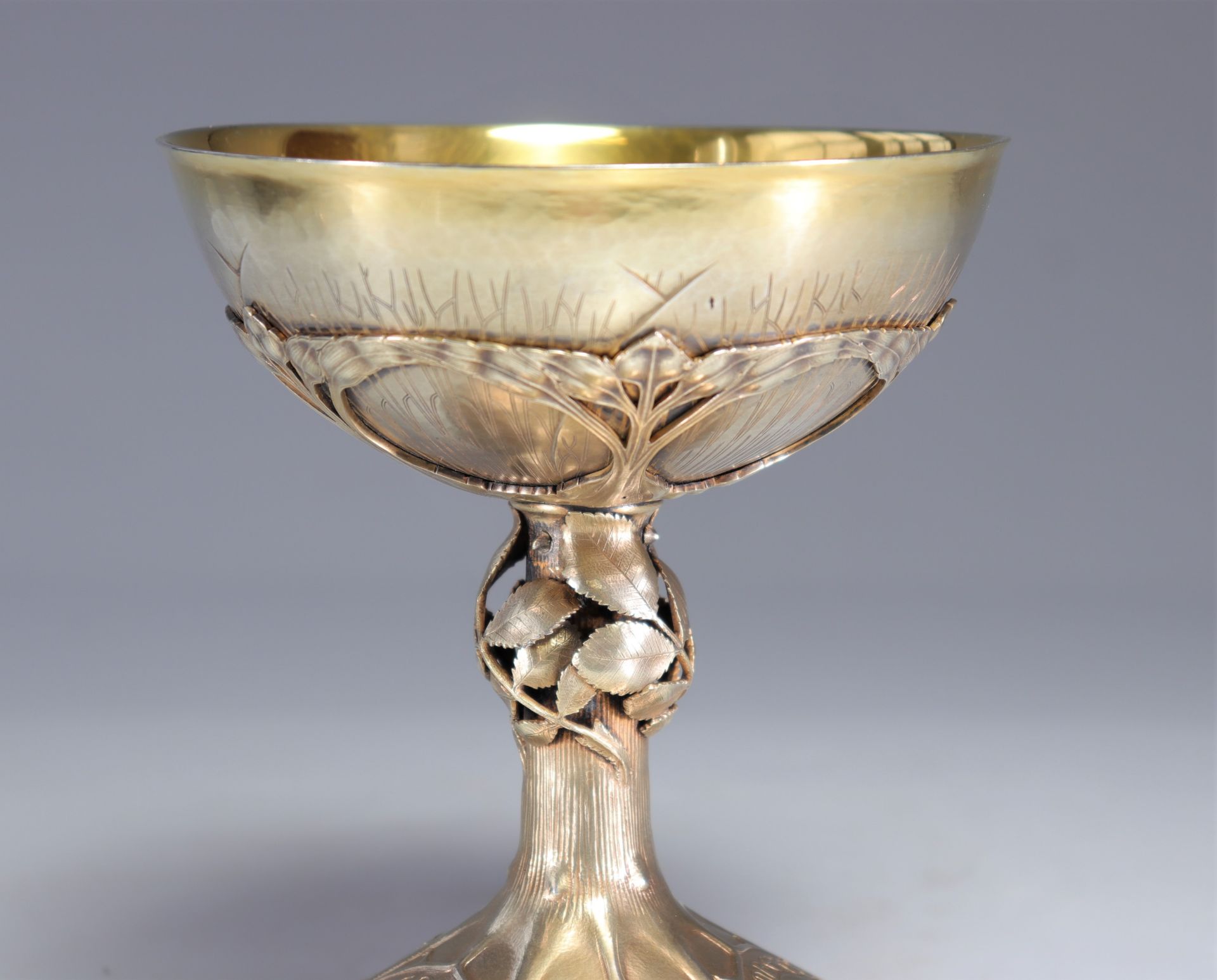 Sumptuous Art Nouveau chalice in sterling silver G-B Brom Utrecht - Bild 4 aus 10