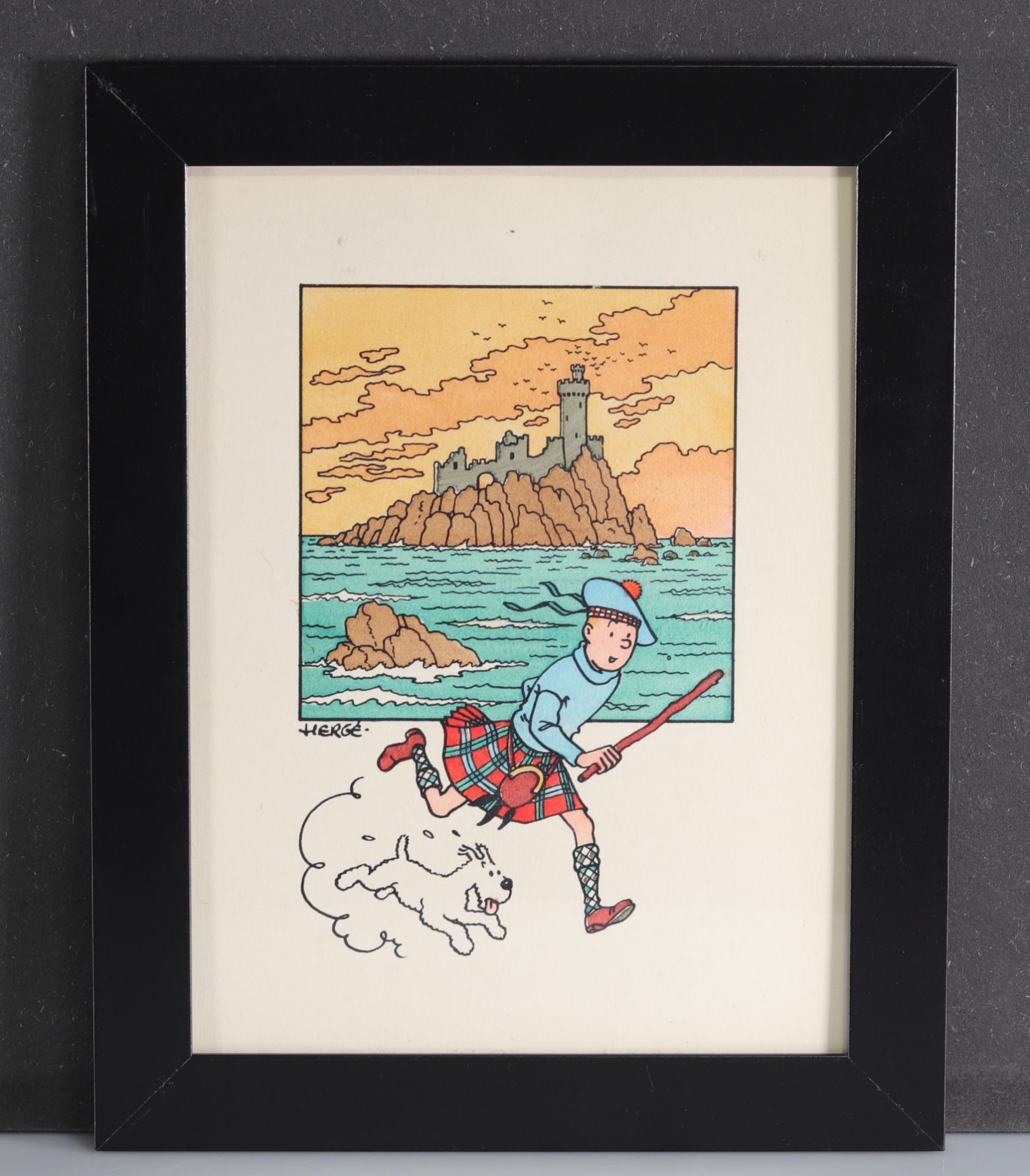 Tintin "The Black Island" watercolor print Studios Herge 1944 - Bild 2 aus 2