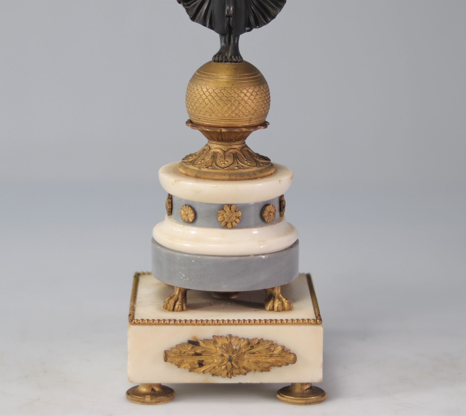 Pair of Empire candlesticks "winged women carrying fruit baskets" - Image 5 of 5