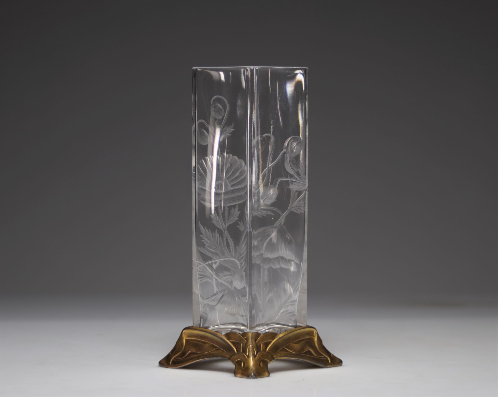 Baccarat vase with bronze foot 1900 - Image 2 of 3