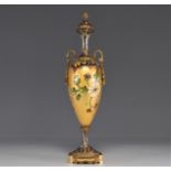 Cloisonne and enamelled vase France Napoleon III decorated with flowers