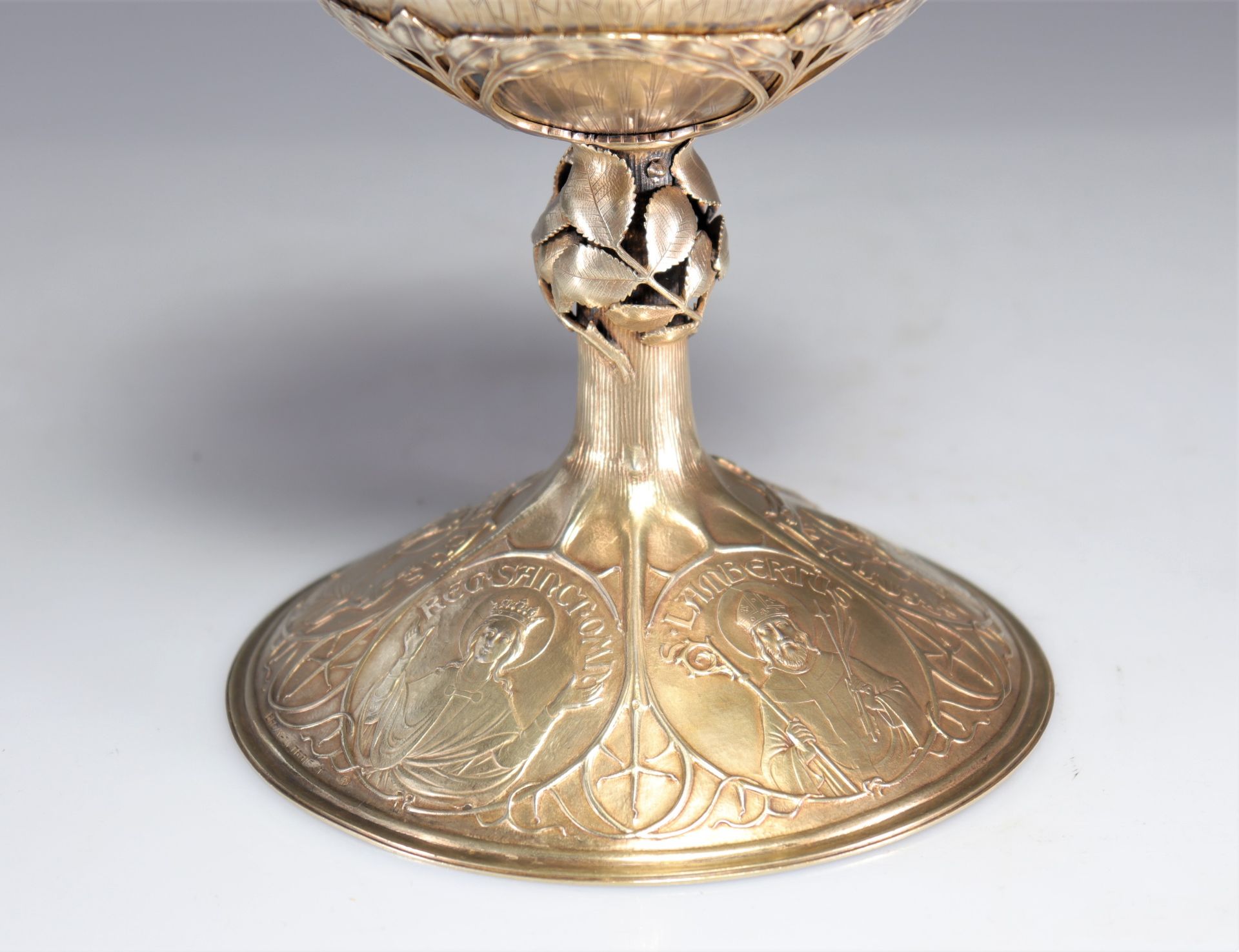 Sumptuous Art Nouveau chalice in sterling silver G-B Brom Utrecht - Bild 8 aus 10