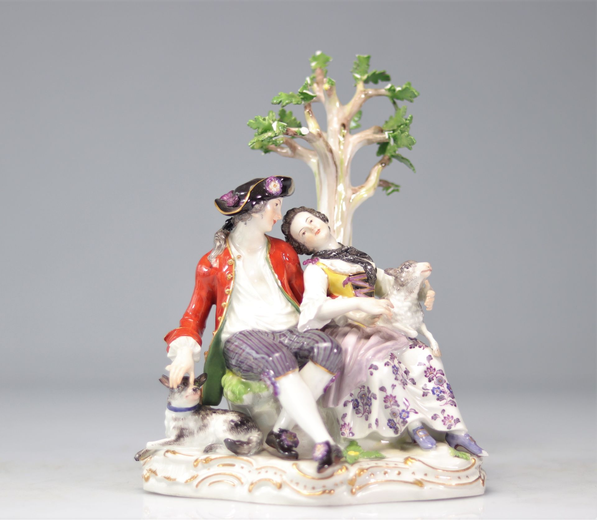 Meissen porcelain group 18th "shepherd and shepherdess"