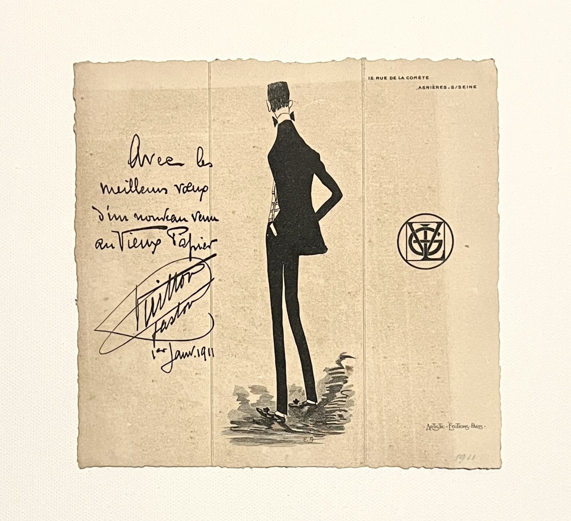 Gaston Louis Vuitton. 1911. Greeting card. "With best wishes from a newcomer to Old Paper, Gaston L - Bild 5 aus 5