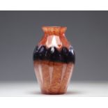 Verlys France vase orange and blue background