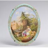 Sevres Paris porcelain plate "romantic scene"