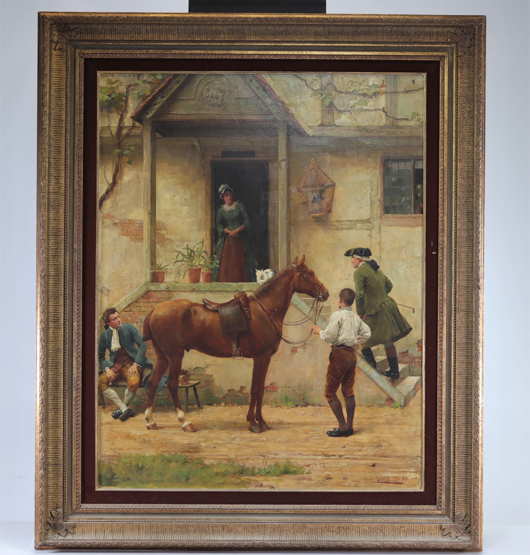 George Goodwin I KILBURNE (1839-1924) oil on canvas "genre scene" - Image 2 of 2