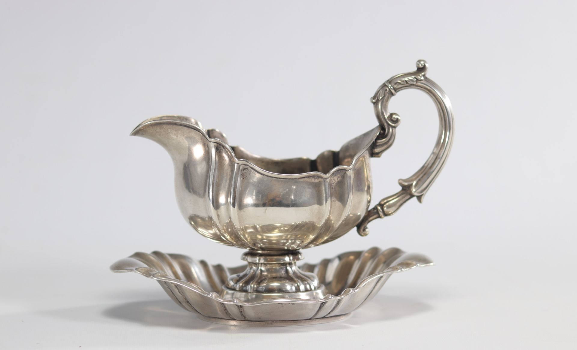 Solid silver sauceboat in Louis XV style