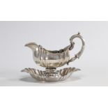 Solid silver sauceboat in Louis XV style