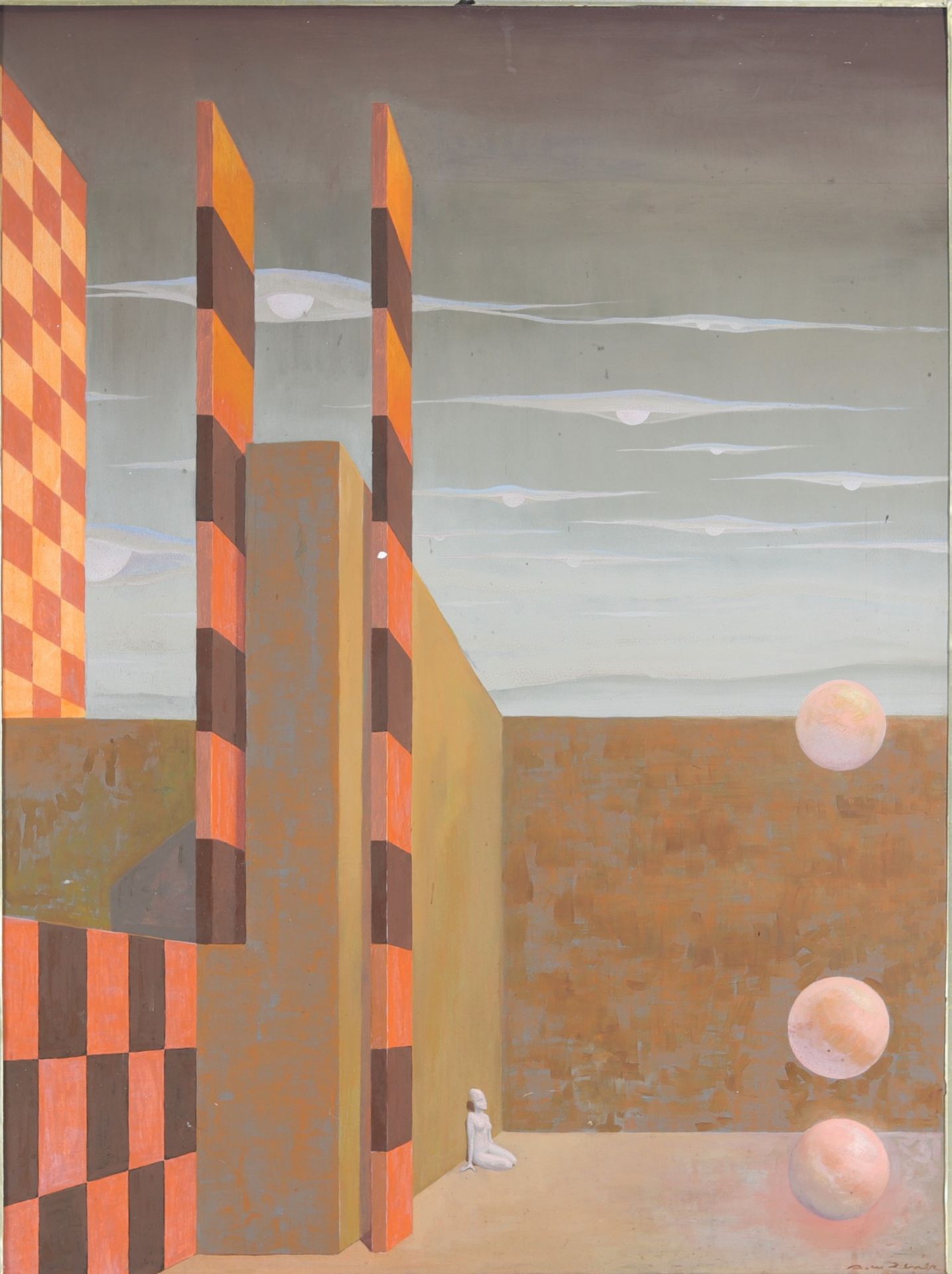 Arthur Maria RENER (1912-1991) oil "surrealist landscape"