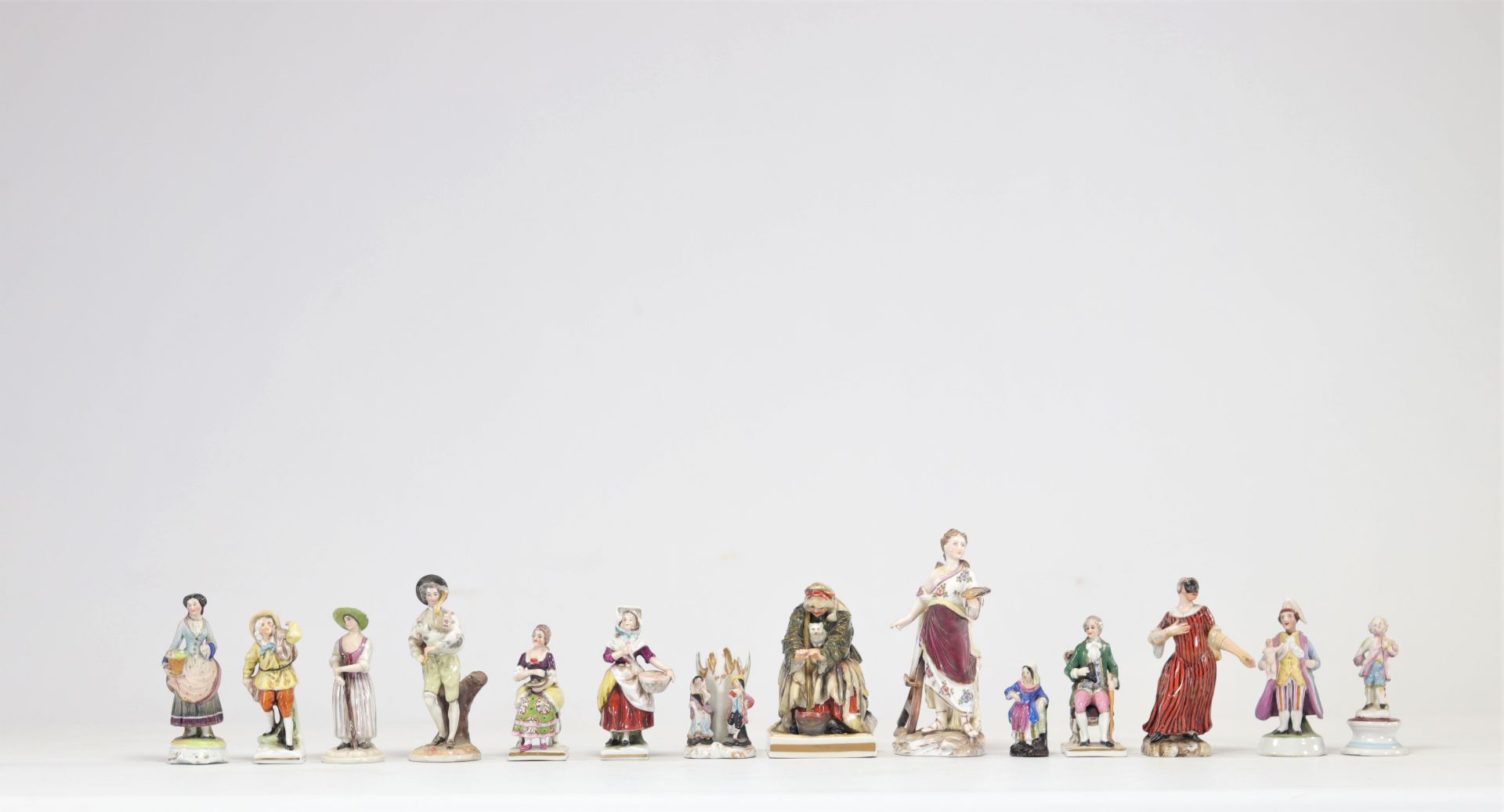 Lot (15) miniature porcelain figures