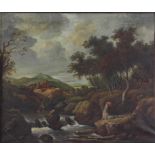 Oil on canvas "stream in the forest" from the 19th century
