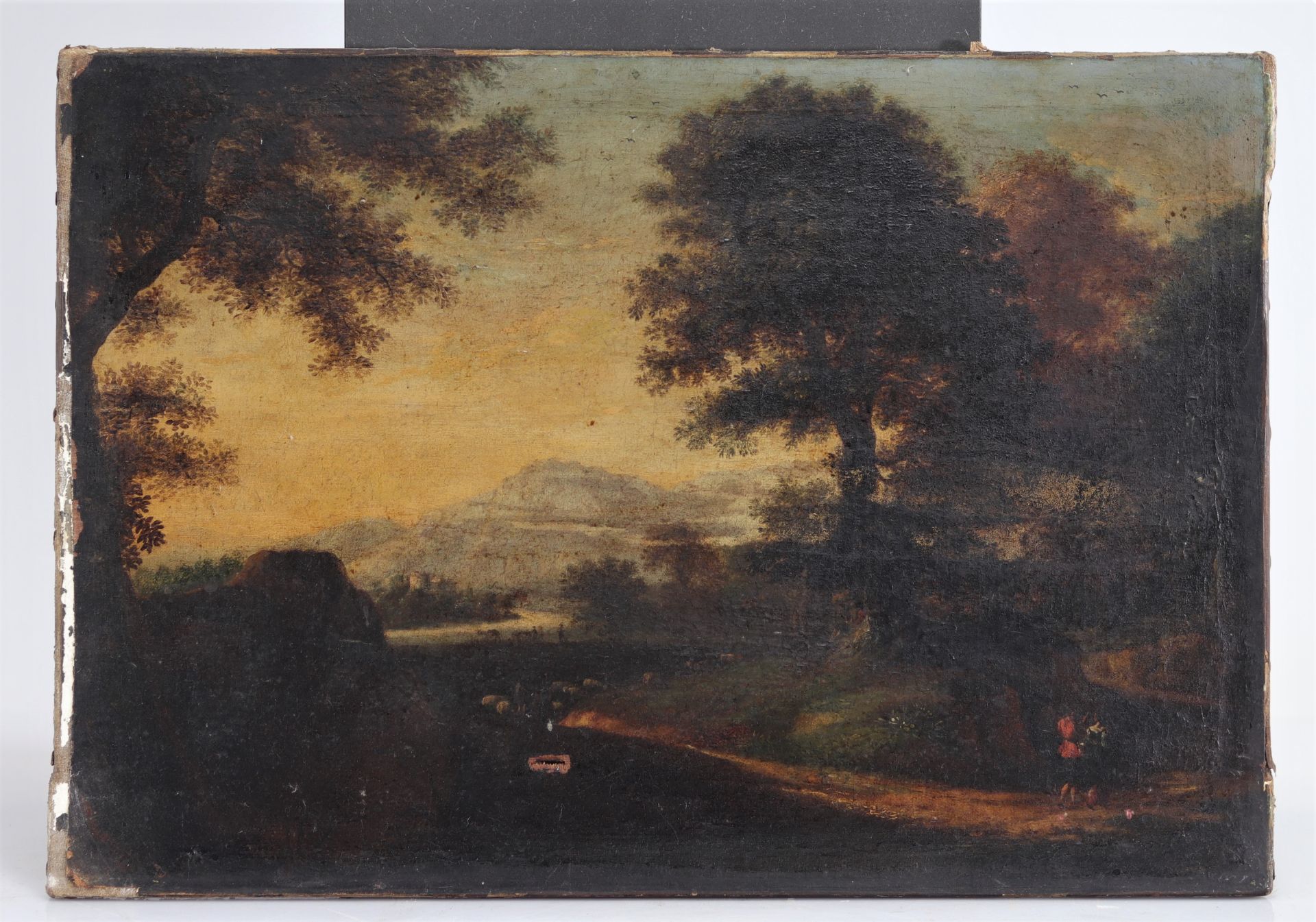 Oil on canvas "Landscape with figures" from the 17th century - Bild 2 aus 2
