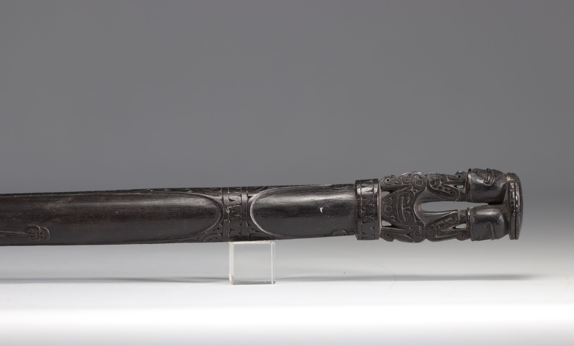 Finely carved prestige stick - Massim - from Oceania - Image 4 of 6