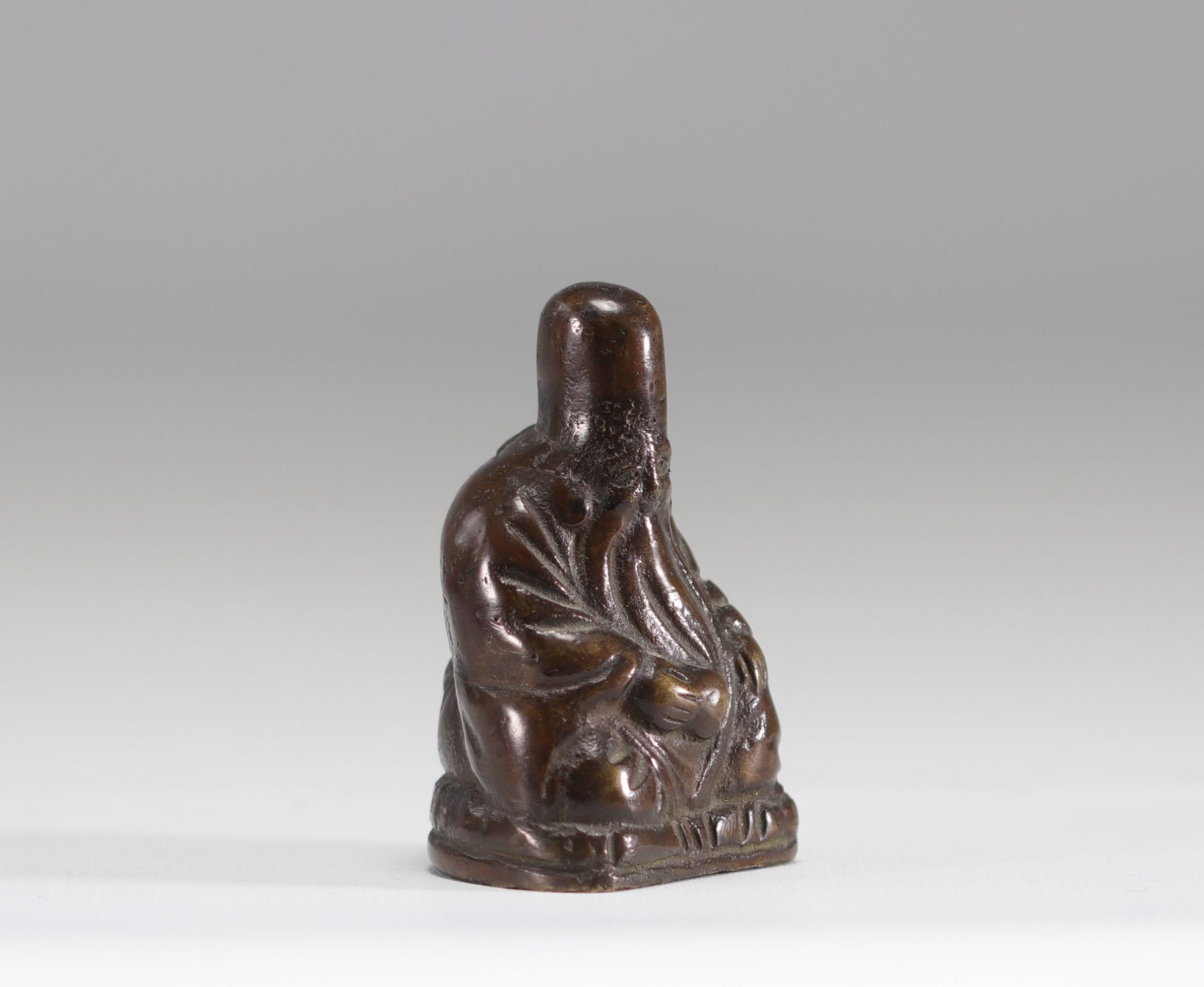 Bronze figure fukurokuju from Japan from Edo period (æ±Ÿæˆ¸æ™‚ä»£) - Image 2 of 4