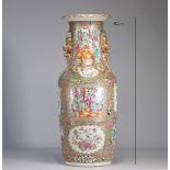 Large (82cm) Canton porcelain vase from 19th century