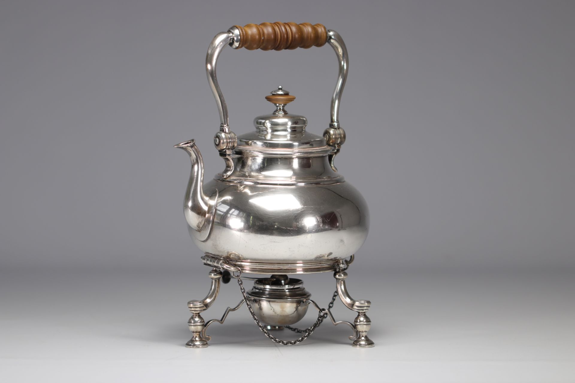 Teapot and teapot warmer in sterling silver with English hallmark - Image 4 of 8