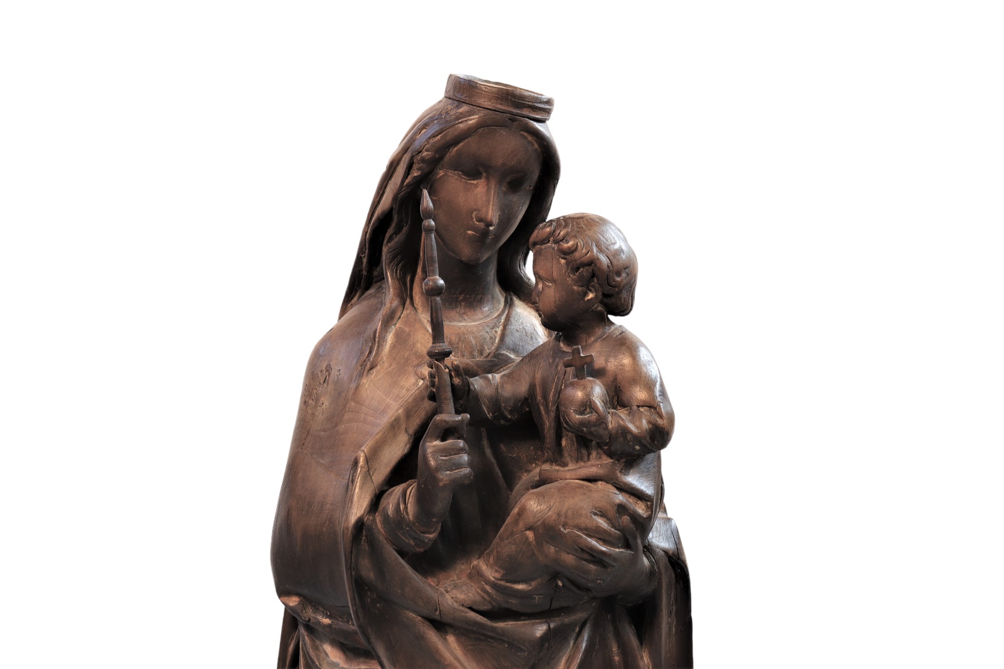 Imposing Virgin and Child in carved wood from 18th century - Image 5 of 5